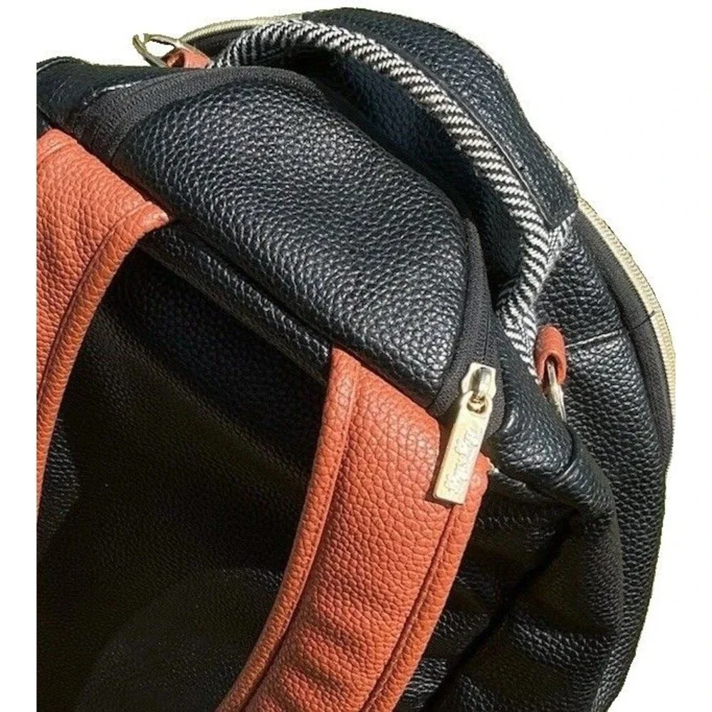 Itzy Ritzy Diaper Bag Backpack Herringbone Faux Leather w/ Changing Pad Pockets